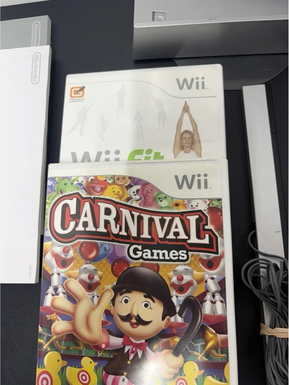 Nintendo Wii RVL-001 Console Bundle W/ Controller, Nunchuck, Power Cable, 1 Game